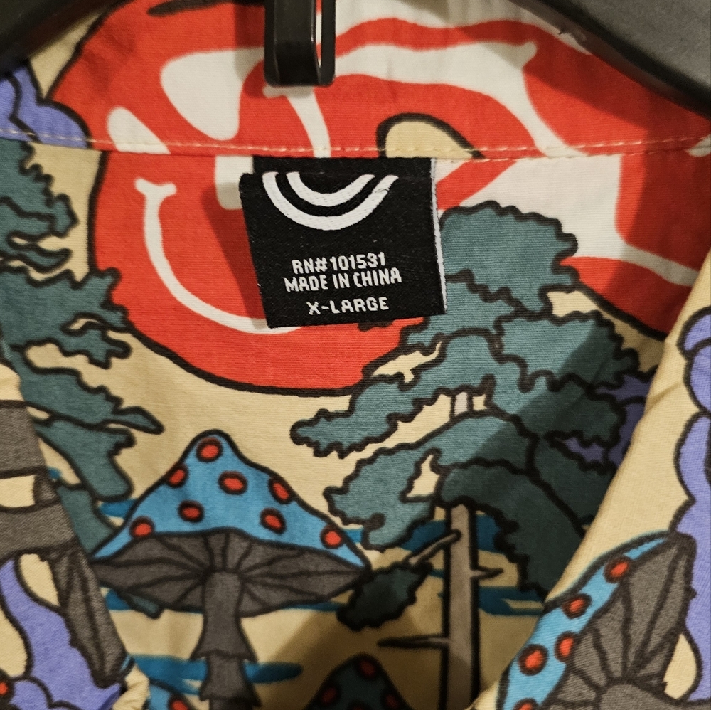 Neff mushrooms and Smiley faces button-down Cotton Shirt